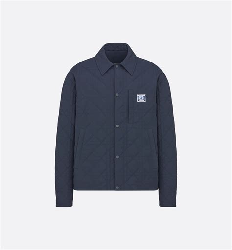 Cannage Jacket Blue Technical Cotton Ottoman 